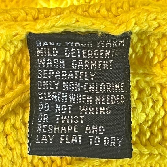 Polo Golf Ralph Lauren Cable Knit Yellow Ling Sleeve Logo On Chest - Picture 6 of 6